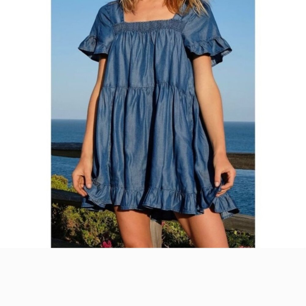 Free people chambray denim dress/tunic  size Medium